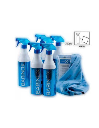 Limpiador abrillantador Inox Barinox botell 750ml+bayeta microfibra ud.
