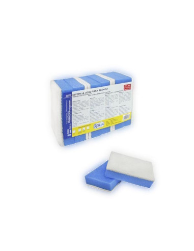 Estropajo no raya con esponja 8x12 cm azul-blanco  Limpieza delicada