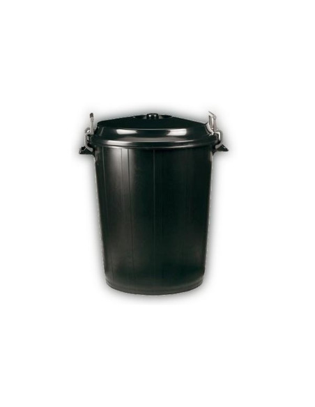 Cubo basura comunidad plástico negro sin tapa 100 litros Ref.01322 ud