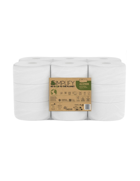 Papel higiénico industrial Pasta gofrado 422908 2capas 18 rollo
