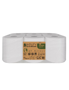Toalla Secamanos Pasta 422426 2 Capas - 6 Rollos, 563 Servicios, Celulosa Pura