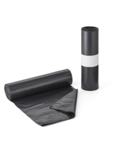 Bolsa Basura Autocierre Negra 55x60 cm  Rollo 15 uds
