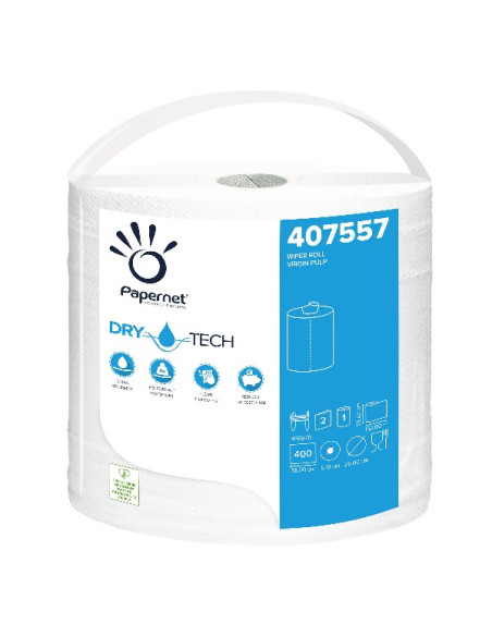 Toalla secamano Dry Tech 407557 superabsorbente rollo 152 m 3 rollos