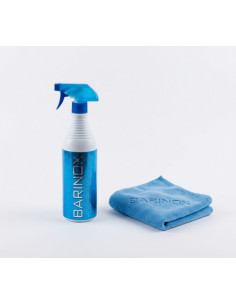 Limpiador abrillantador Inox Barinox botell 750ml+bayeta microfibra ud.